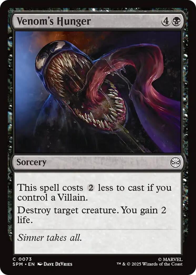 Image for Venom's Hunger (Marvel's Spider-Man) (73) - Magic: The Gathering