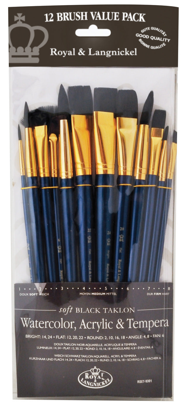 Royal & Langnicel: Black Taklon Brush Set