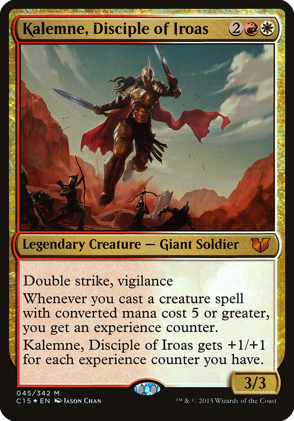 Kalemne, Disciple of Iroas (Oversized) [Commander 2015 Oversized] Lightly Played Foil