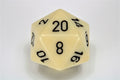 Chessex: 34mm 1d20 Opaque: Ivory/Black (Factory Second)
