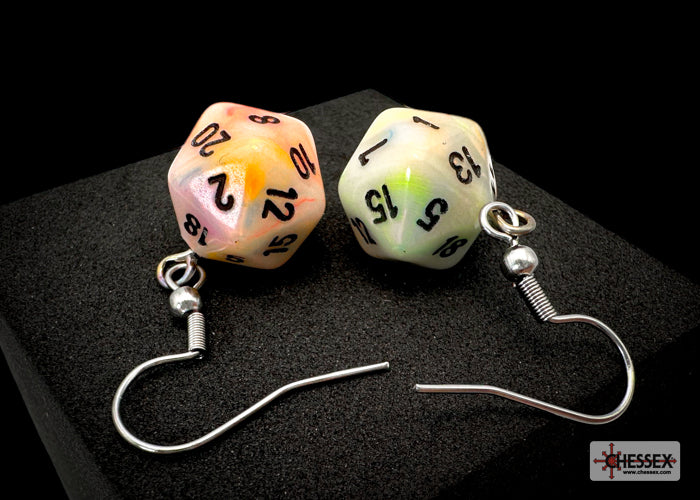 Chessex: Earrings: Hanging: Festive Circus /black