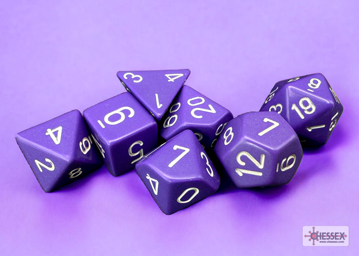 Chessex: 7-Die Set Opaque: Purple/White