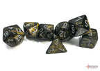 Chessex: 7-Die Set: Leaf: Black Gold/Silver