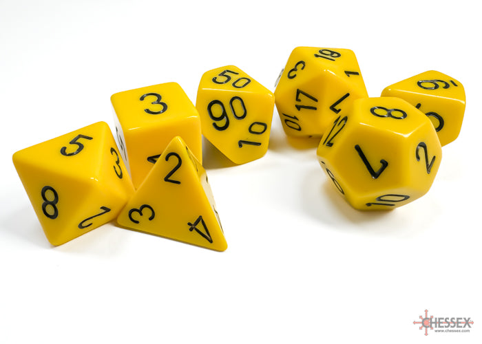 Chessex: 7-Die Set Opaque: Yellow/Black