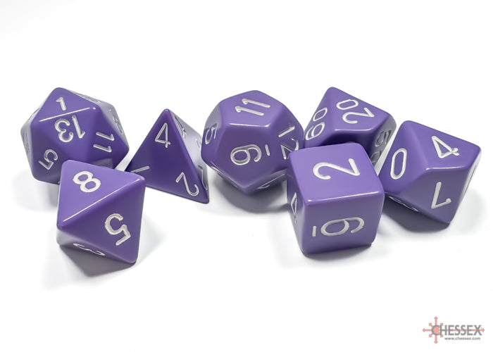 Chessex: 7-Die Set Opaque: Purple/White