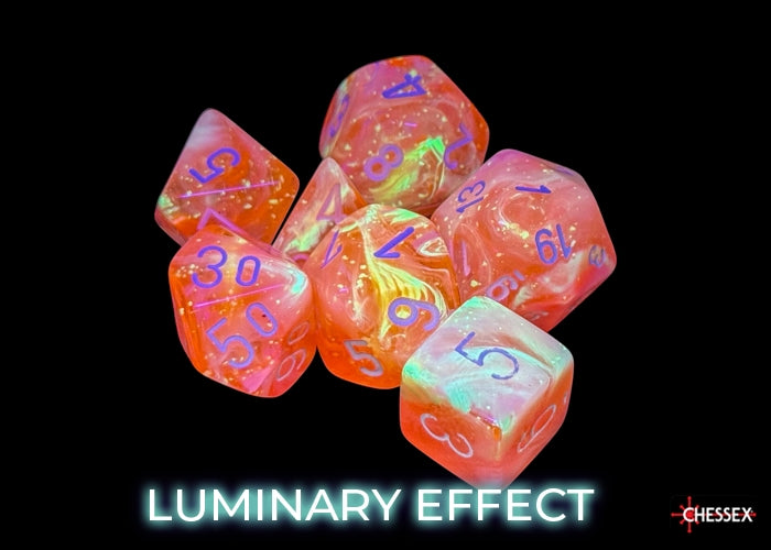 Chessex: 7-Die Set Festive: Dahlia/white Luminary