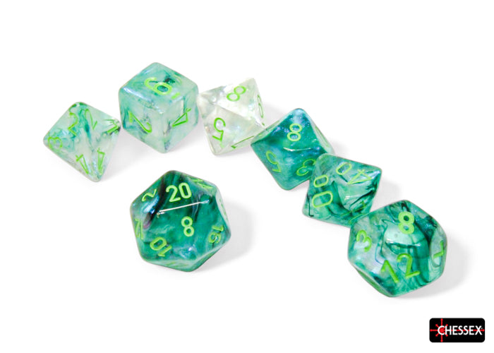 Chessex: 7-Die Set Borealis: Kelp/light green Luminary