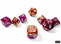 Chessex: 8-Die Set: Lab Dice: Gemini: Copper-Purple/white