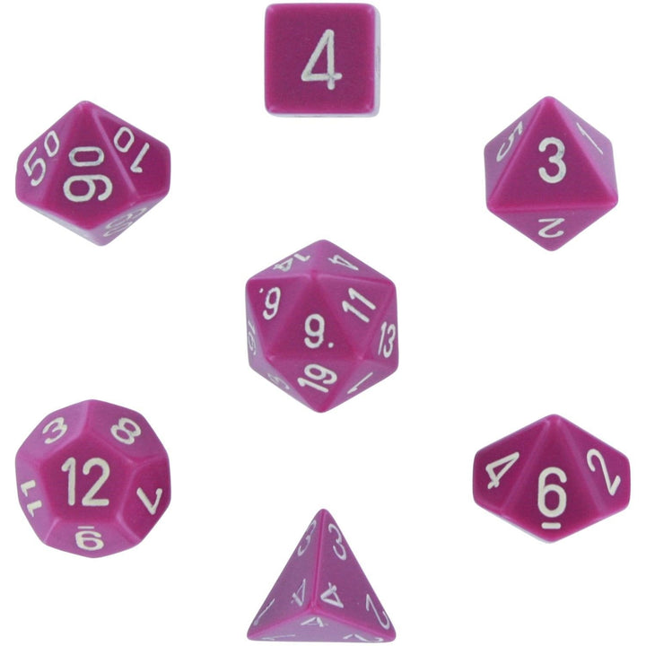 Chessex: 7-Die Set Opaque: Light Purple/White