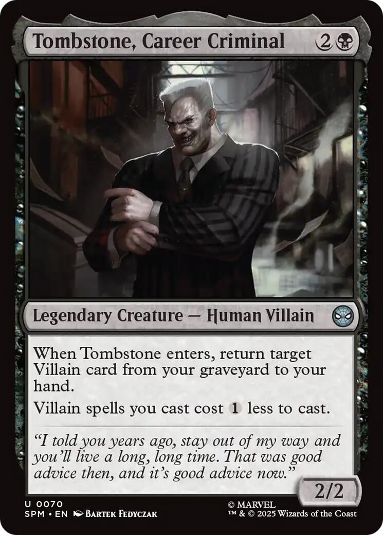 Image for Tombstone, Career Criminal (Marvel's Spider-Man) (70) - Magic: The Gathering