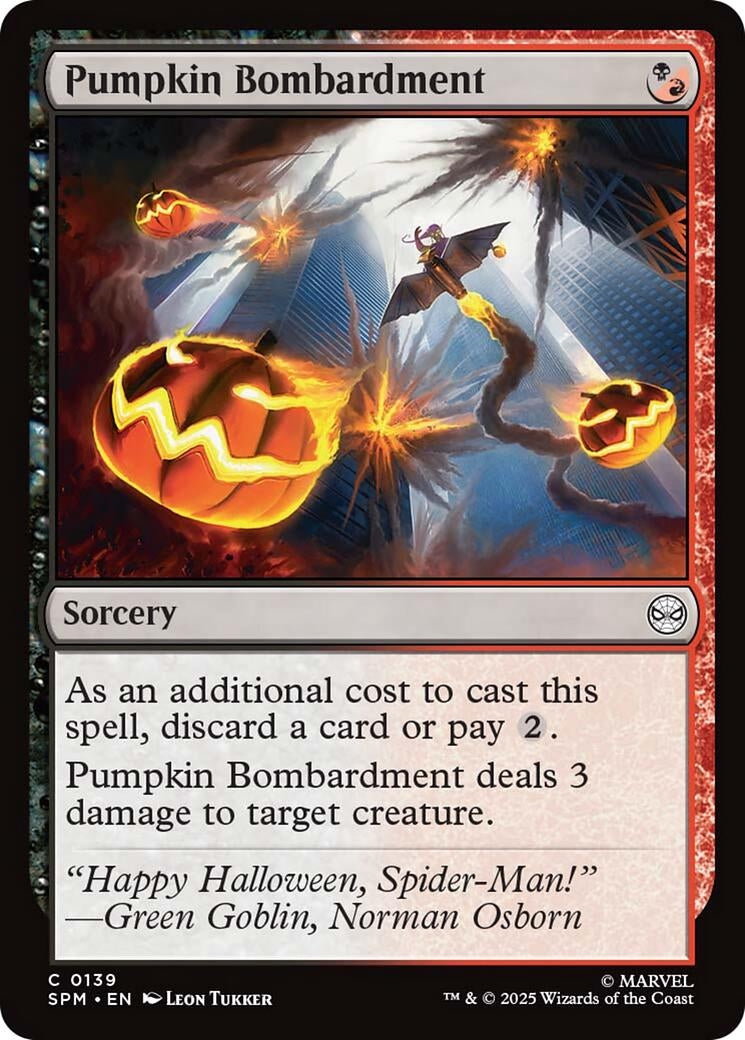 Image for Pumpkin Bombardment (Marvel's Spider-Man) (139) - Magic: The Gathering
