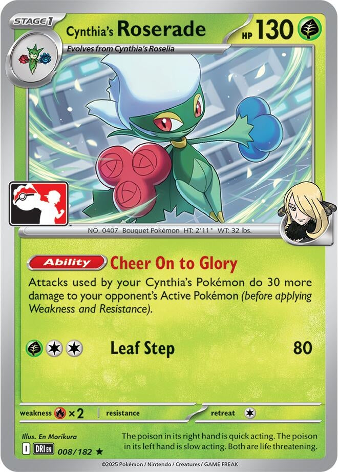 Cynthia's Roserade [Prize Pack Series Cards] (008/182)