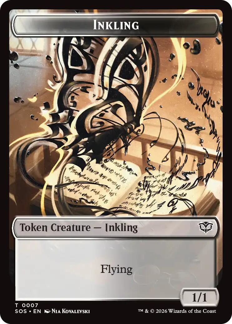 Inkling (0007) // Spirit (0011) Double-Sided Token [Secrets of Strixhaven] (7 // 11)