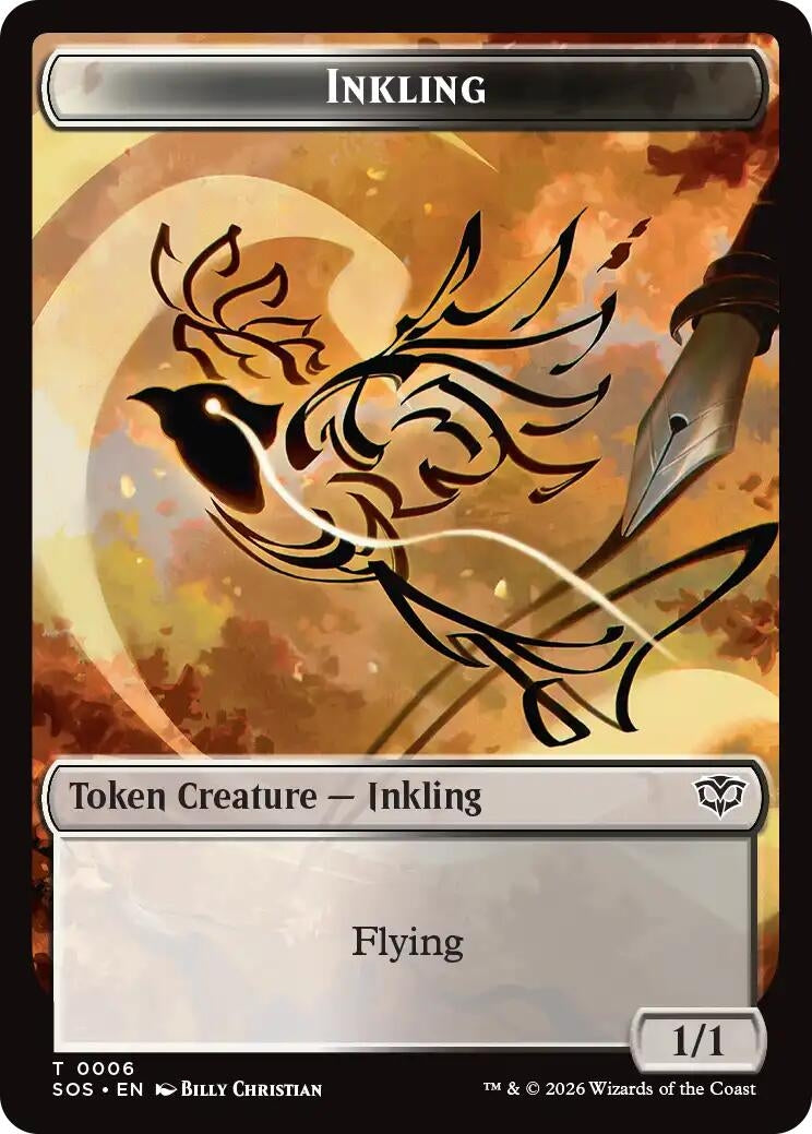 Inkling (0006) // Spirit (0010) Double-Sided Token [Secrets of Strixhaven] (6 // 10)