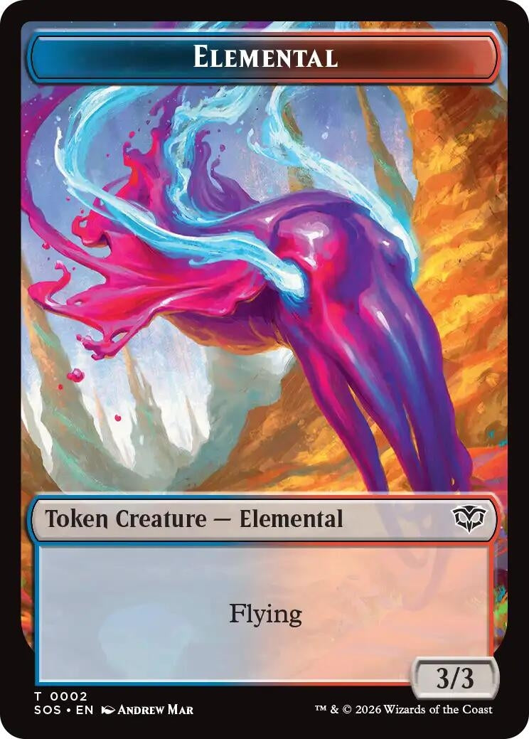 Elemental (0002) // Treasure Double-Sided Token [Secrets of Strixhaven] (2 // 12)