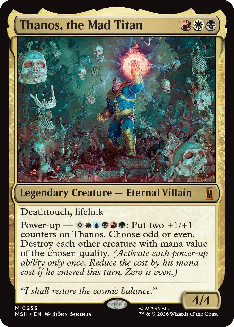 Image for Thanos, the Mad Titan [Marvel Super Heroes] (233) {MSH} - Magic: The Gathering