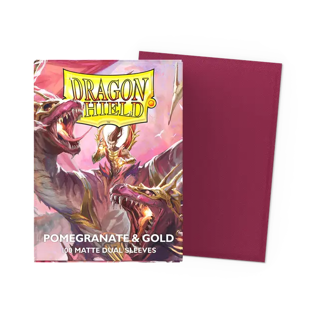 DragonShield: Deck Protectors: Dual Matte: Pomegranate & Gold