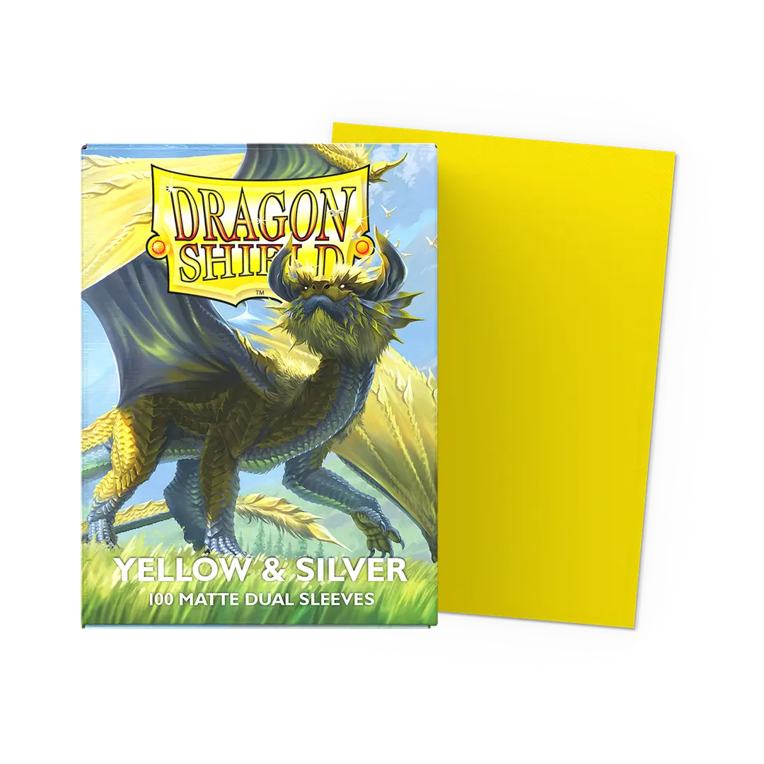 DragonShield: Deck Protectors: Dual Matte: Yellow & Silver