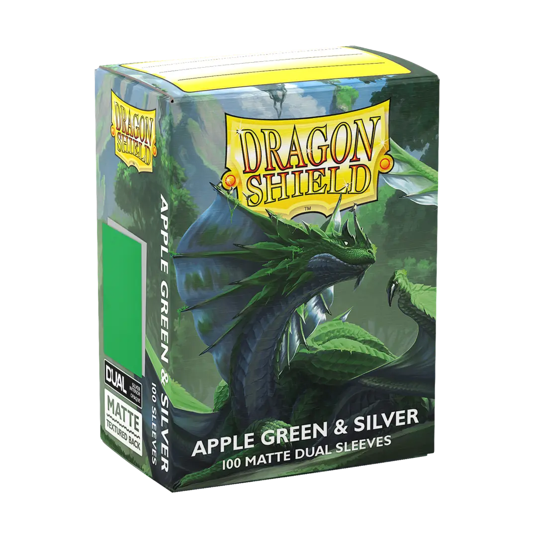 DragonShield: Deck Protectors: Dual Matte: Apple Green & Silver