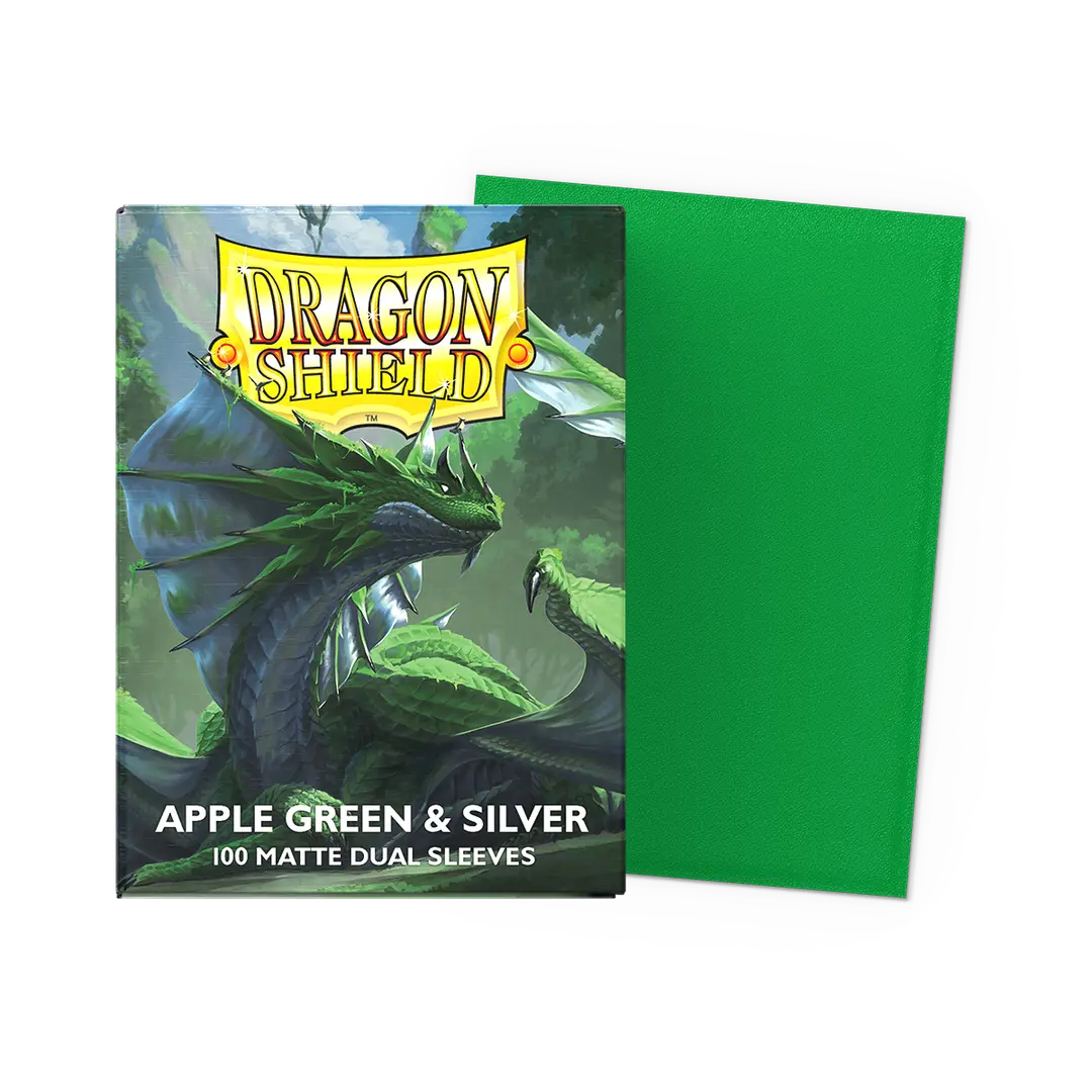 DragonShield: Deck Protectors: Dual Matte: Apple Green & Silver