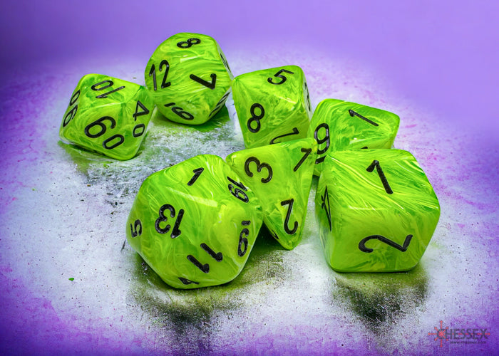 Chessex: Mega-hedral: 7-Die Set: Vortex: Bright Green/Black