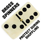 Set Of 28 Double Six Dominoes With Brass Spinners