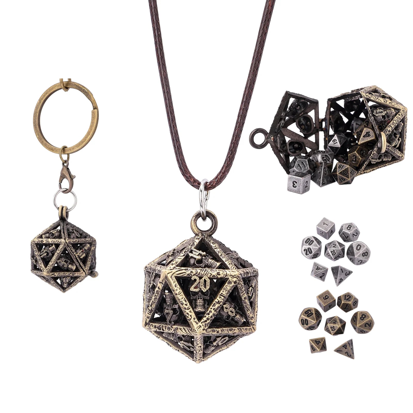 HymGho Dice: Grimskull's D20 Locket Gift Set: Ancient Gold
