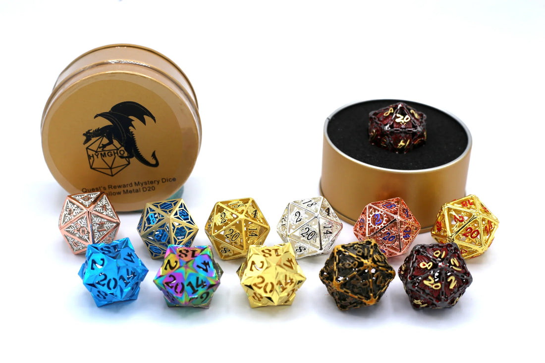 HymGho Dice: Quest's Reward Mystery Dice: Hollow Metal D20