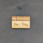 T&T: Handmade Wood Pronoun Pins