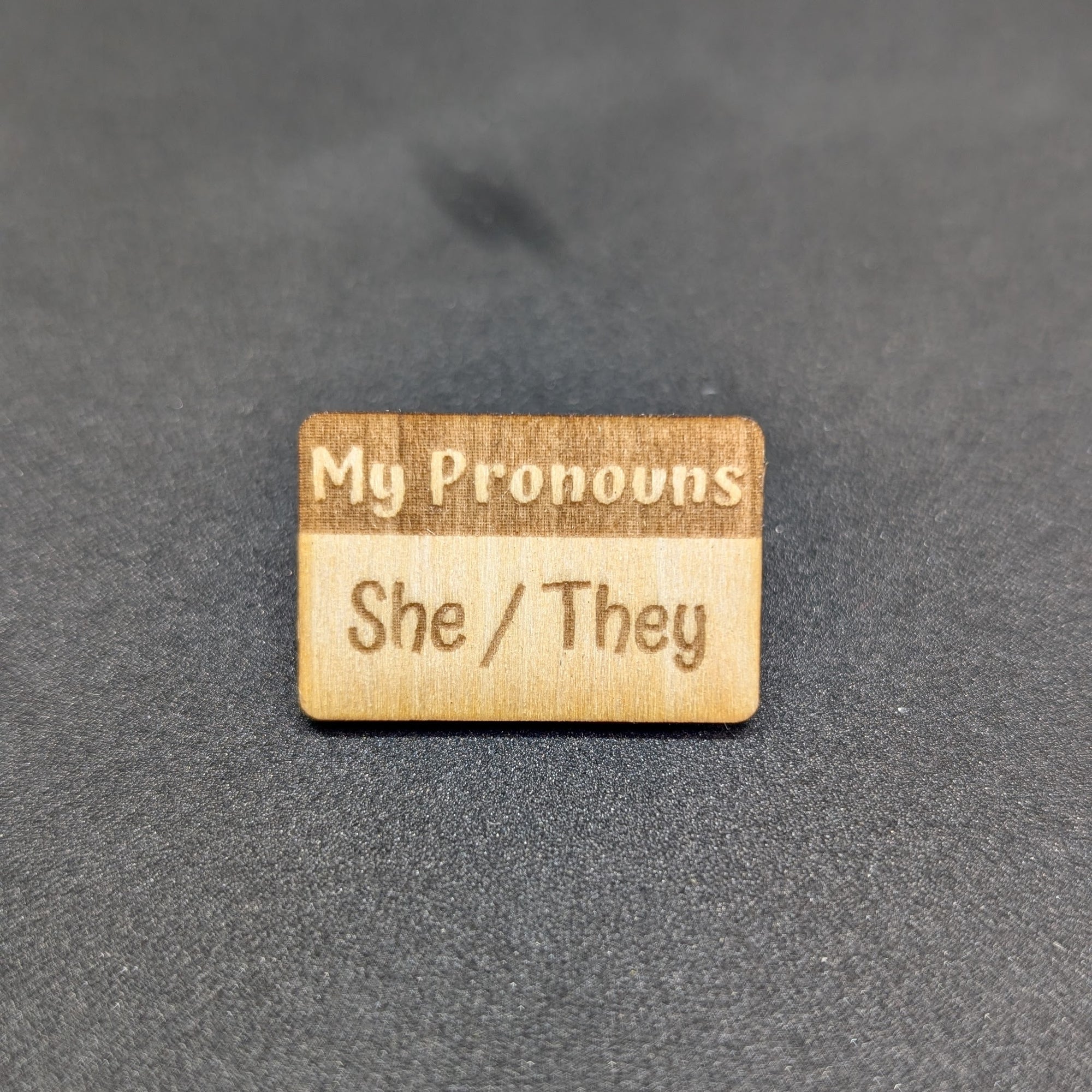 T&T: Handmade Wood Pronoun Pins
