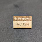 T&T: Handmade Wood Pronoun Pins