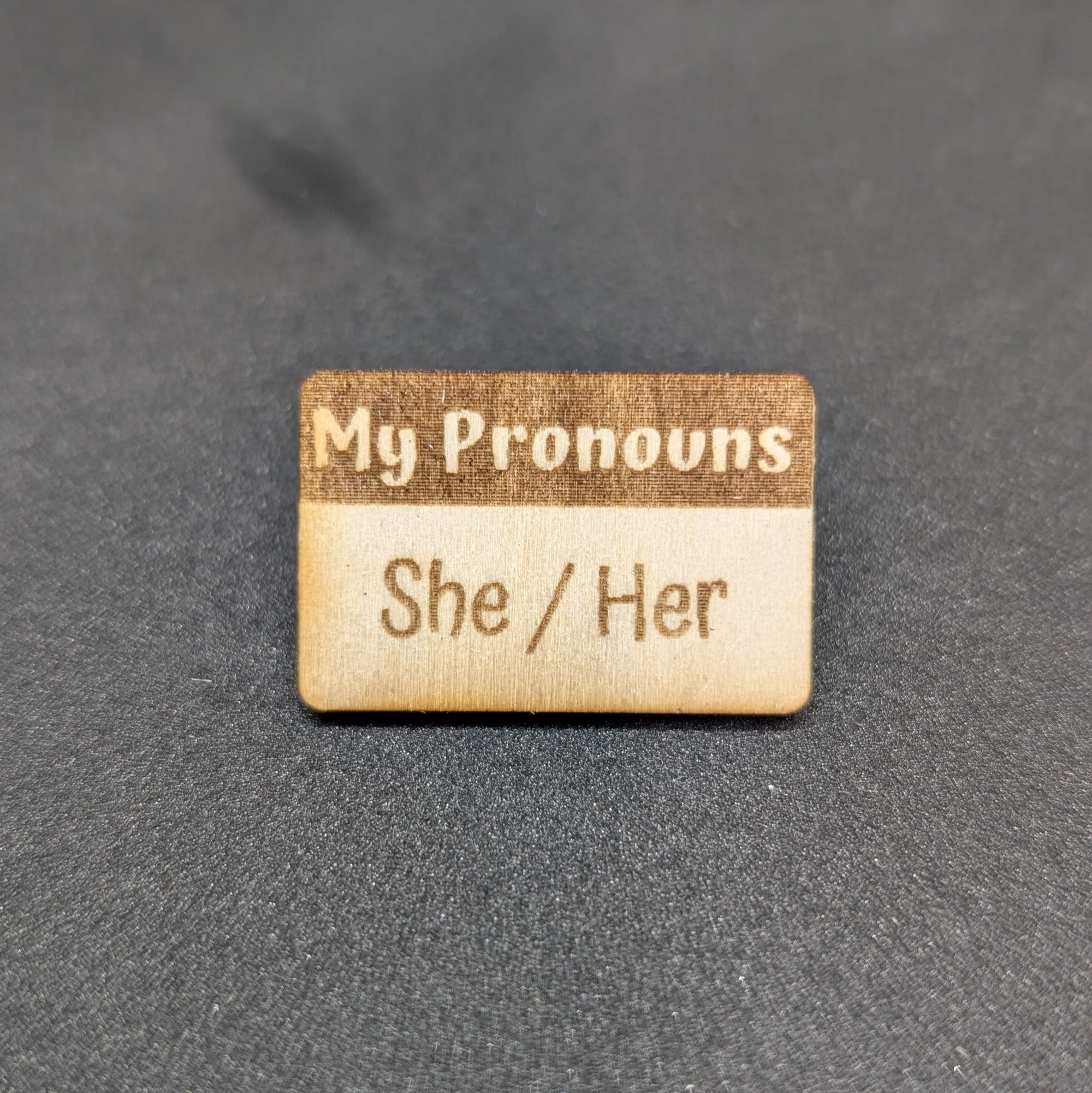 T&T: Handmade Wood Pronoun Pins