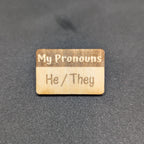T&T: Handmade Wood Pronoun Pins
