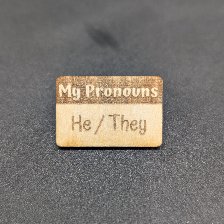 T&T: Handmade Wood Pronoun Pins
