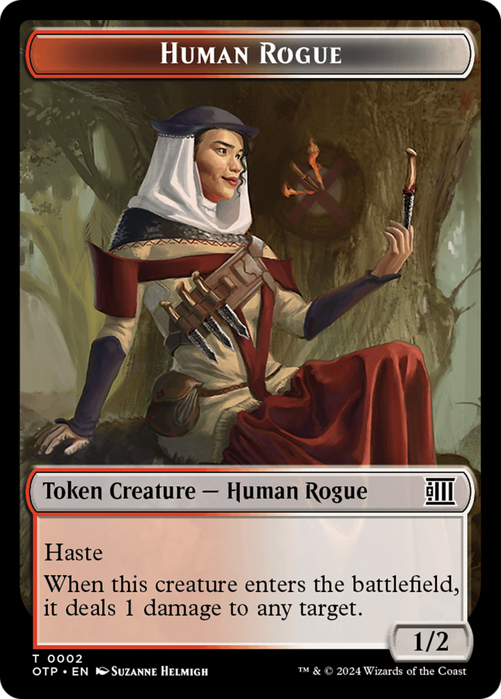 Human Rogue // Plot Double-Sided Token [Outlaws of Thunder Junction: Breaking News Tokens]