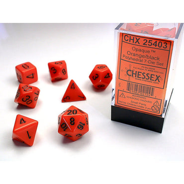 Chessex: 7-Die Set Opaque: Orange/Black