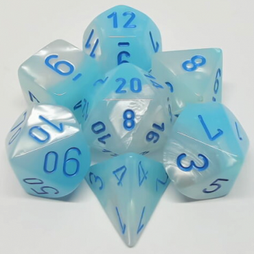 Chessex: 7-Die Set Gemini: Turquoise - White/Blue
