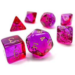Chessex: 7-Die Set: Translucent: Red-Violet / Gold