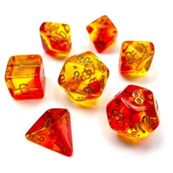 Chessex: 7-Die Set: Translucent: Red-Yellow / Gold