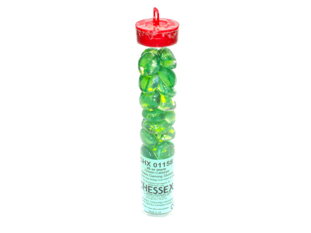 Chessex: Glass Stones Tube: Catseye Green (20)