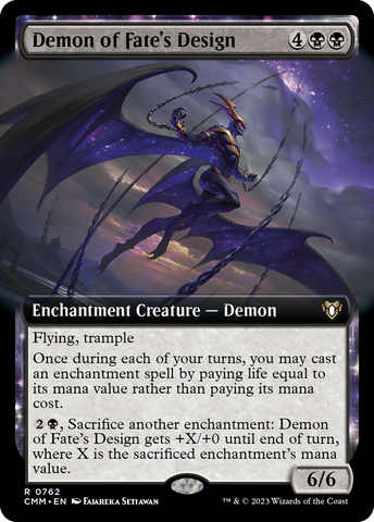 Demon of Fate's Design (Extended Art) [Commander Masters]