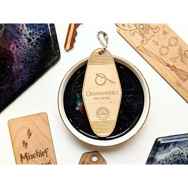 North to South Designs: Wood: Keychain: Ollivanders