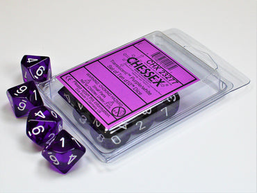 Chessex: 10 d10: Translucent Purple/White