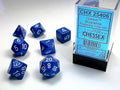 Chessex: 7-Die Set: Opaque: Blue/White