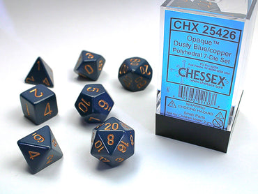 Chessex: 7-Die Set: Opaque: Dusty Blue/Copper