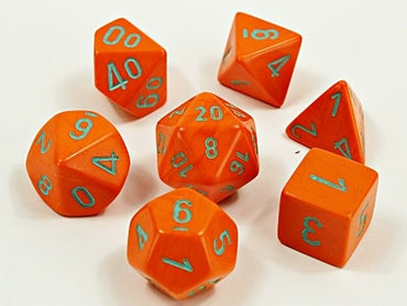 Chessex: 7-Die Set: Lab Dice: Heavy: Orange/turquoise