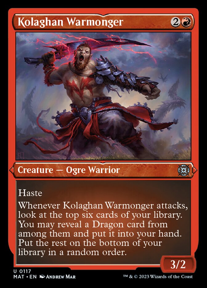 Kolaghan Warmonger (Foil Etched) [March of the Machine: The Aftermath]