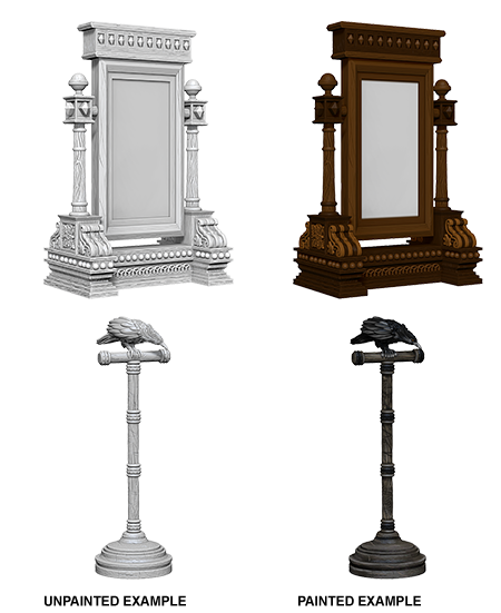 Wizkids: Deep Cuts Unpainted Minis: W5: Mirror & Bird on Stand (R)