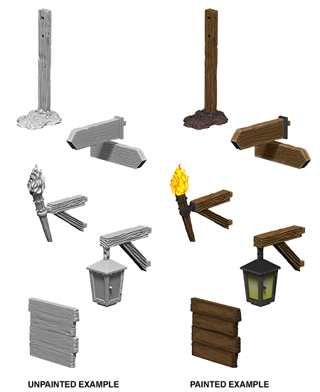 Wizkids: Deep Cuts Unpainted Minis: W10: Signs & Lights