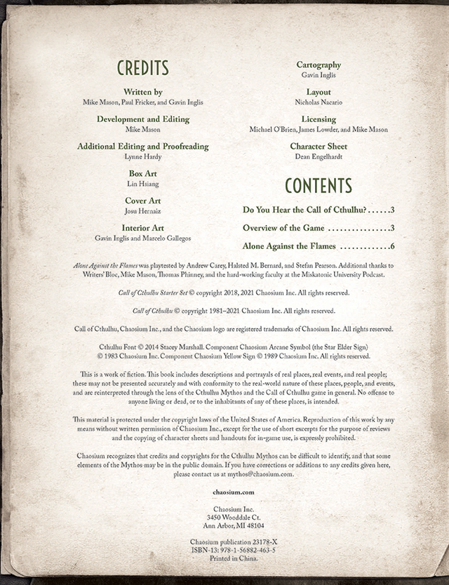 Call of Cthulhu: Starter Set